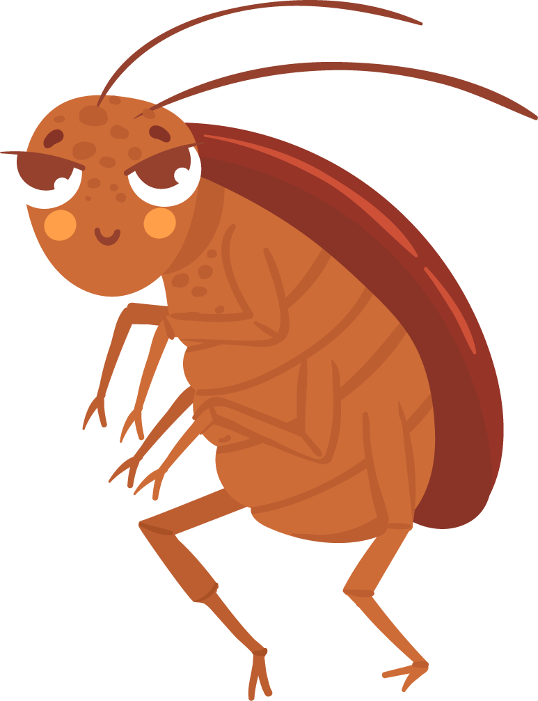 cartoon cockroach insect mascot