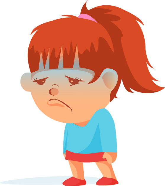 cartoon collection sick child figurines for playful educational projects and health awareness