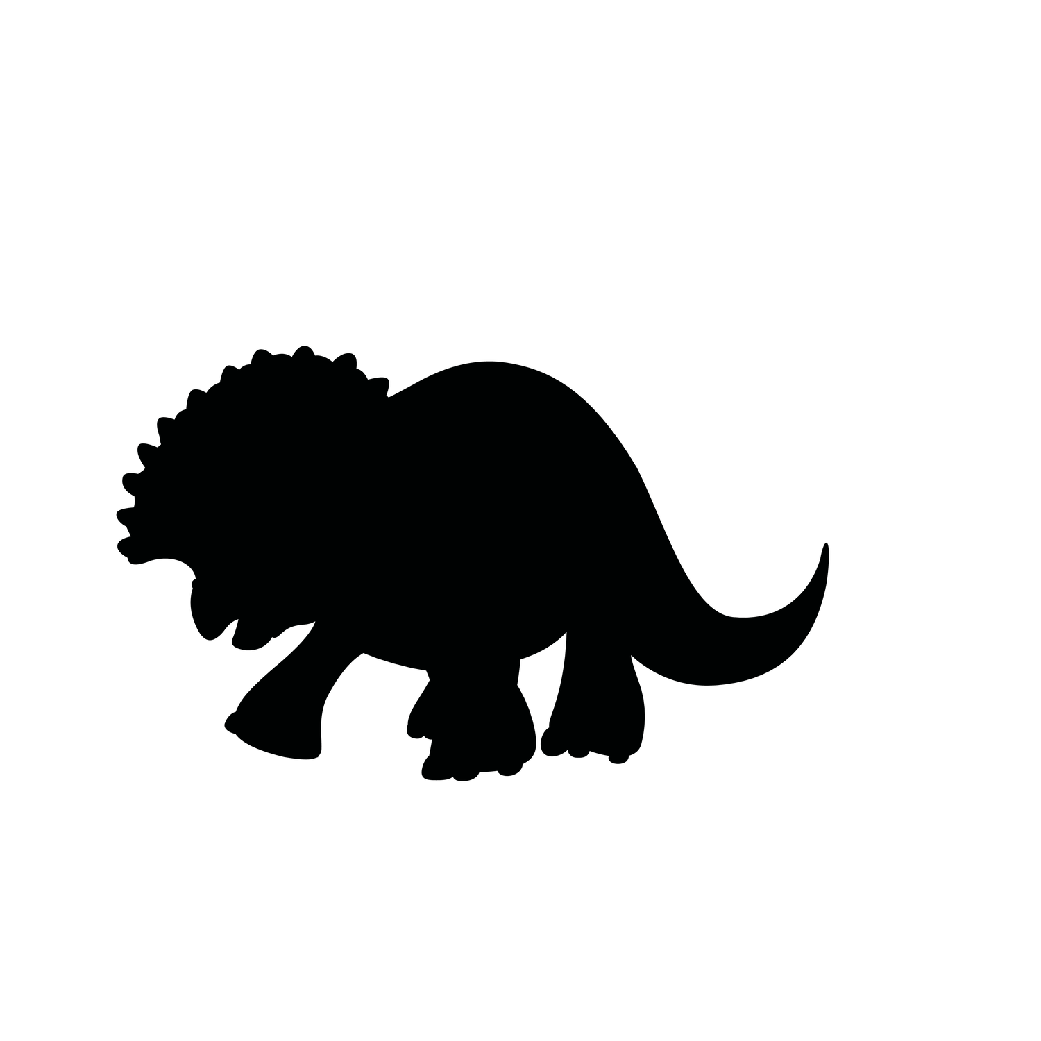 cartoon dinosaur character silhouette for playful themes and educational use