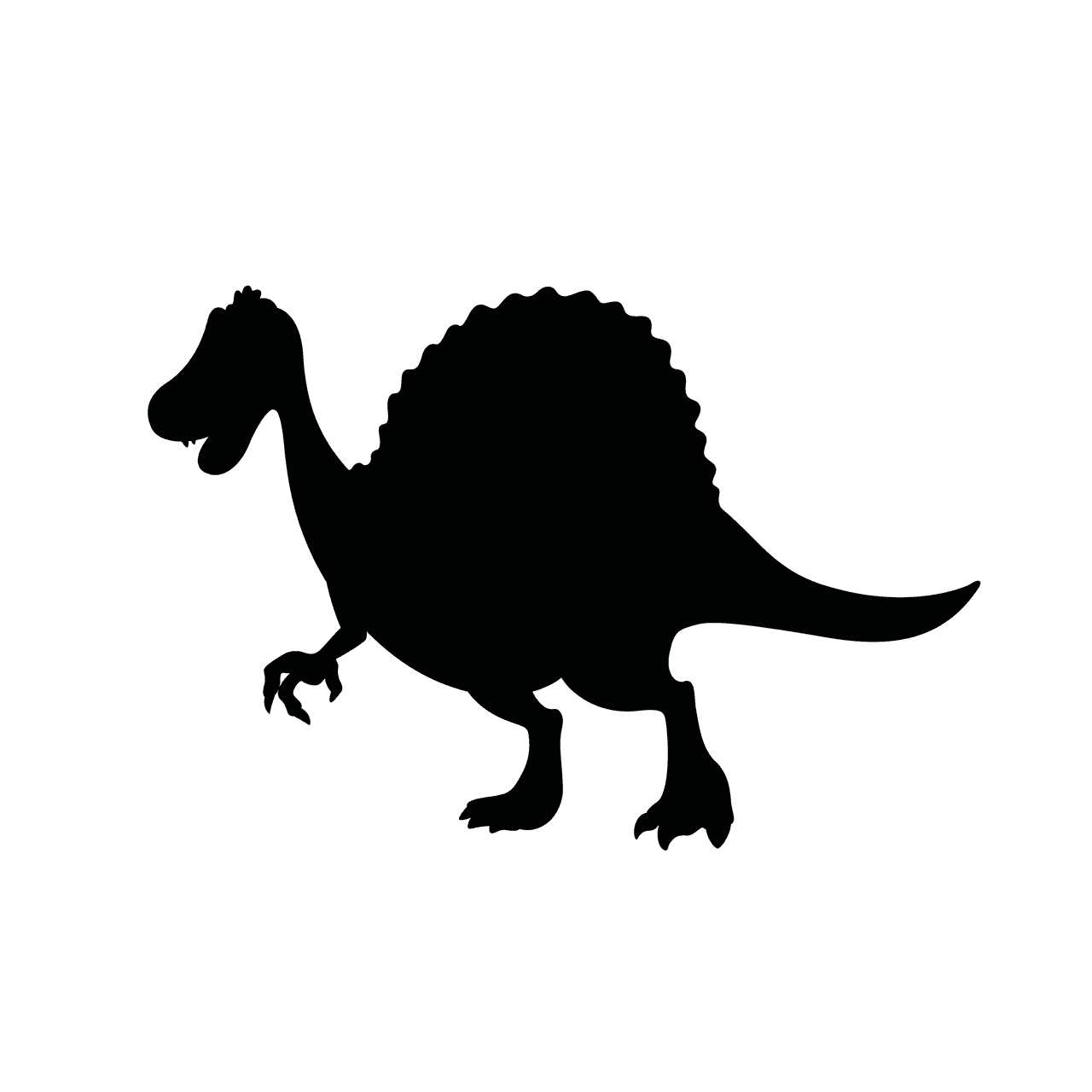 cartoon dinosaur character silhouette for playful children's illustrations and educational content