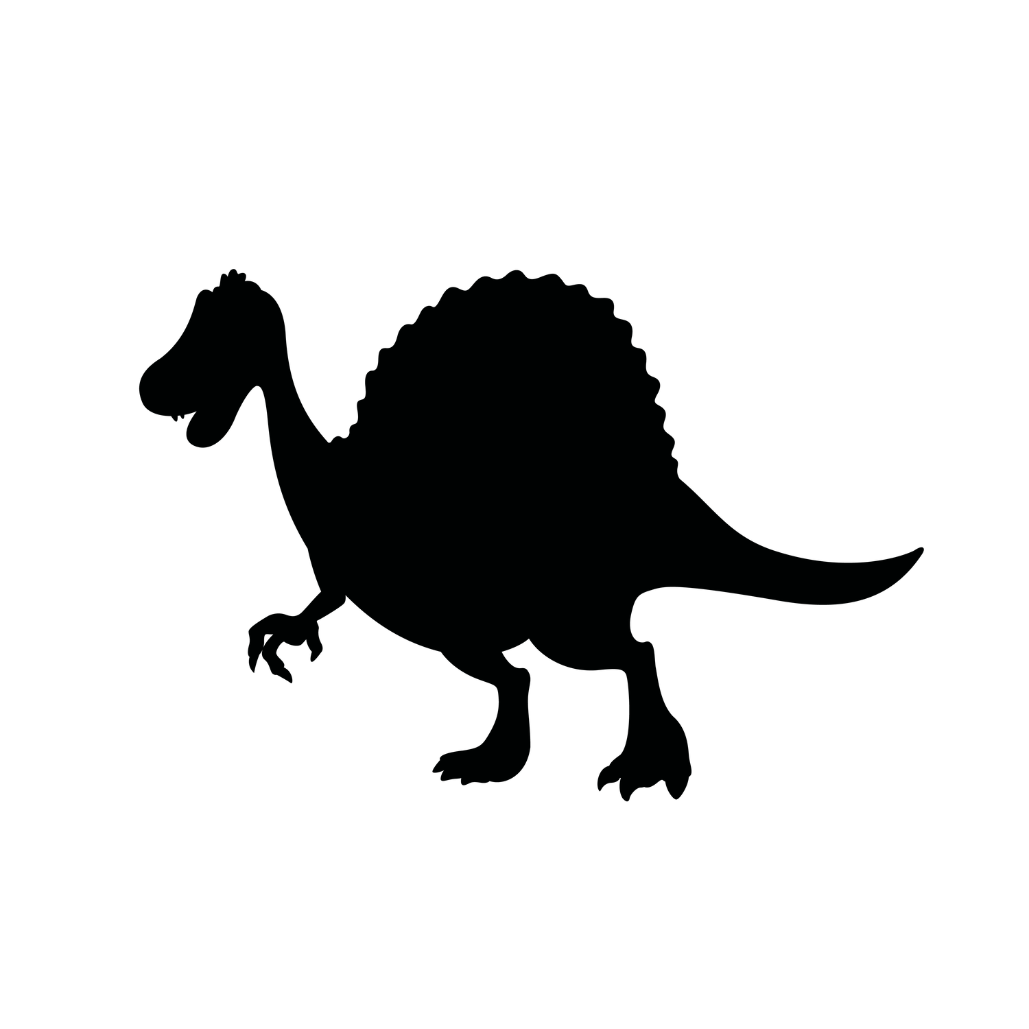 cartoon dinosaur character silhouette for playful children's illustrations and educational content