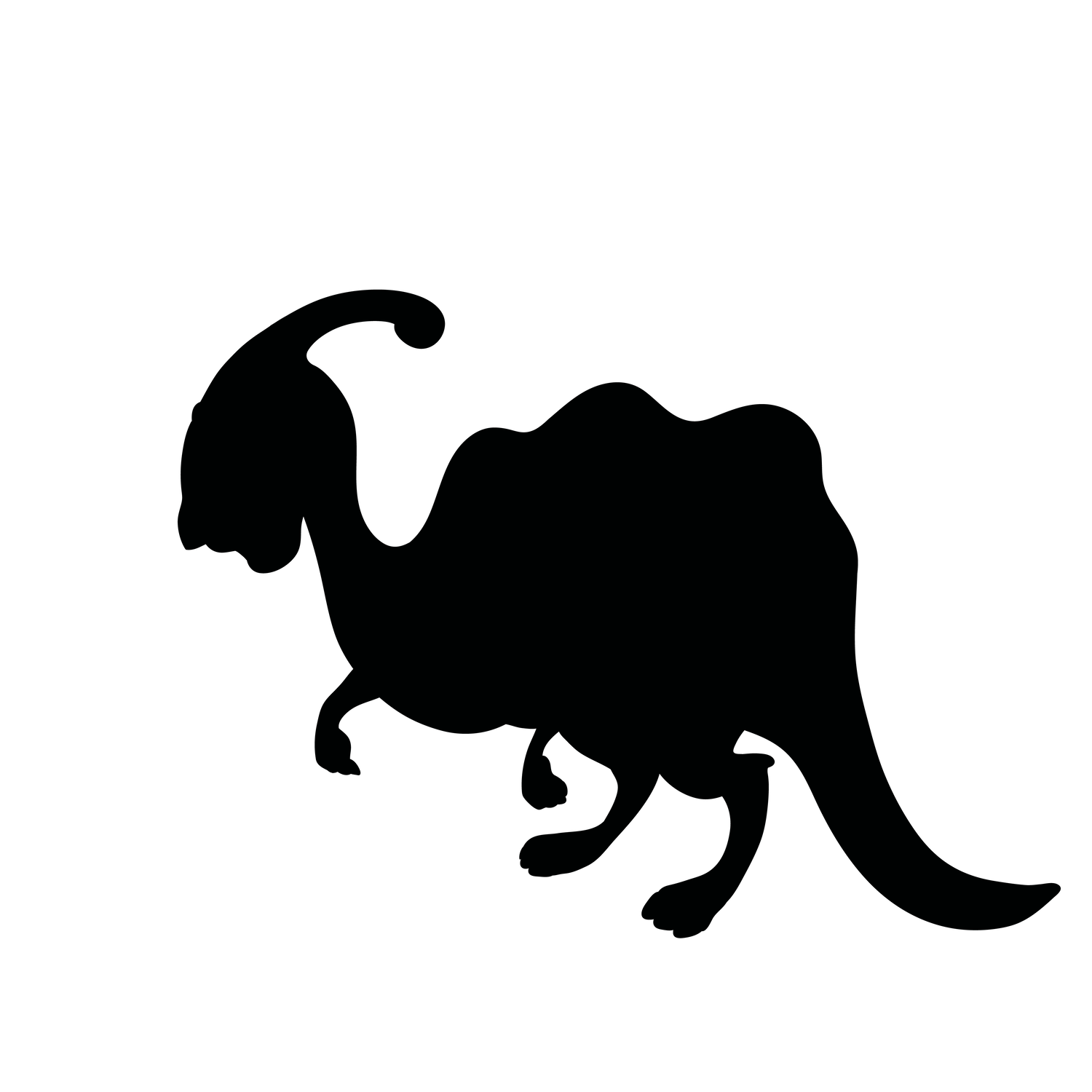 cartoon dinosaur character silhouette perfect for children's book illustrations and animations