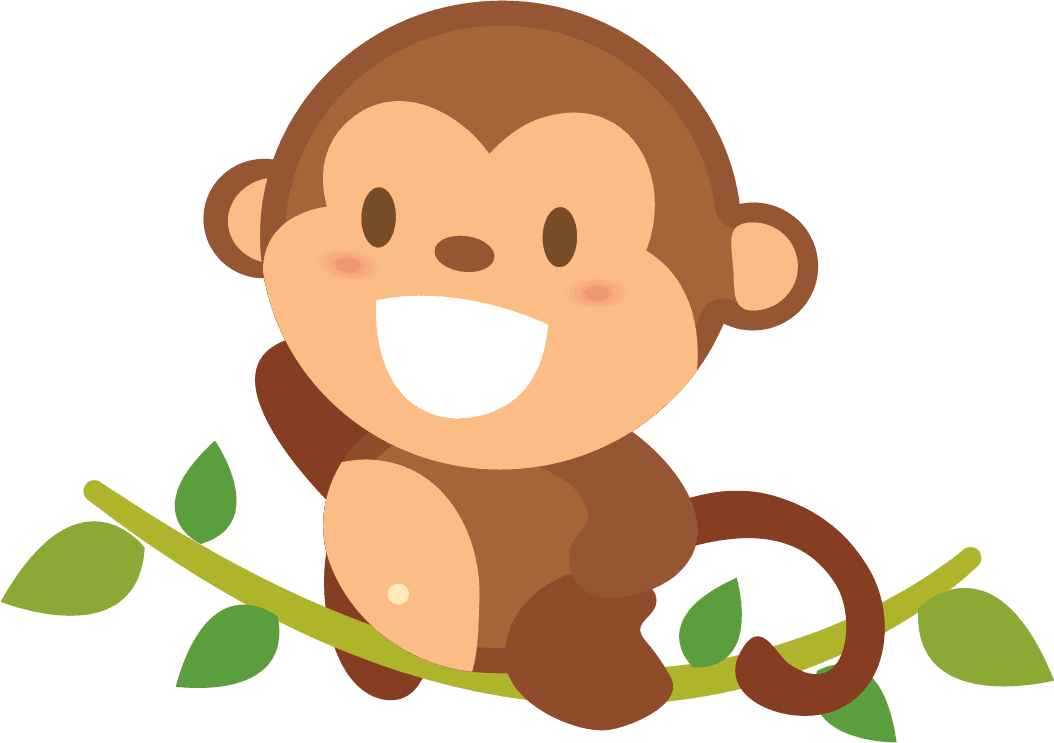 cartoon funny climbing monkey character