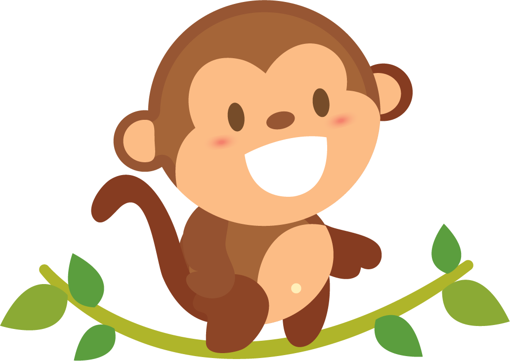 cartoon funny climbing monkey character