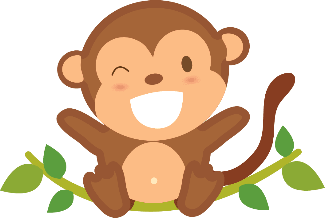 cartoon funny climbing monkey character