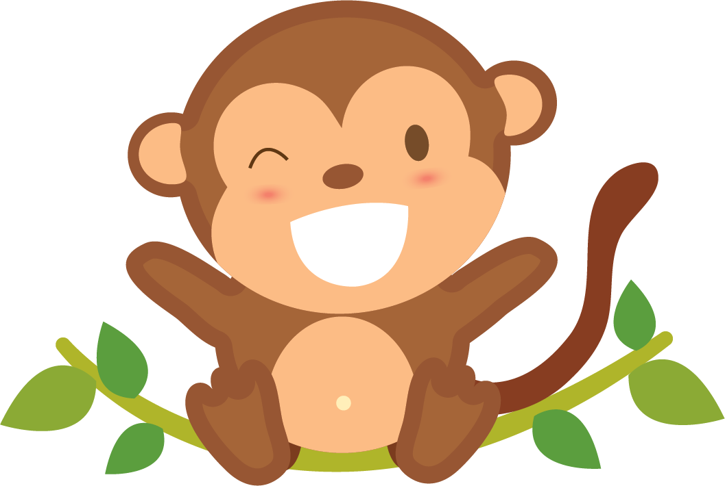 cartoon funny climbing monkey character