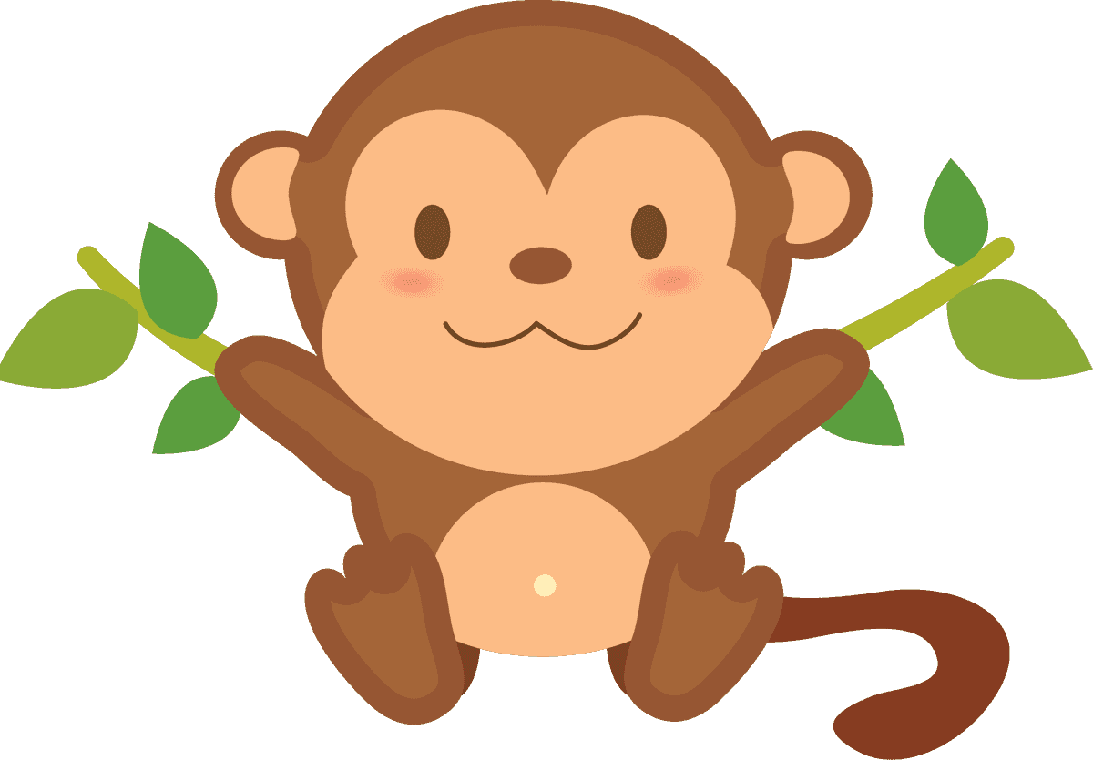 cartoon funny climbing monkey character