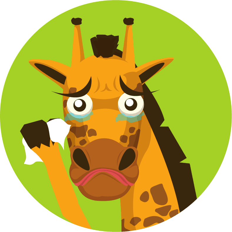 simple cartoon giraffe with rounded green background