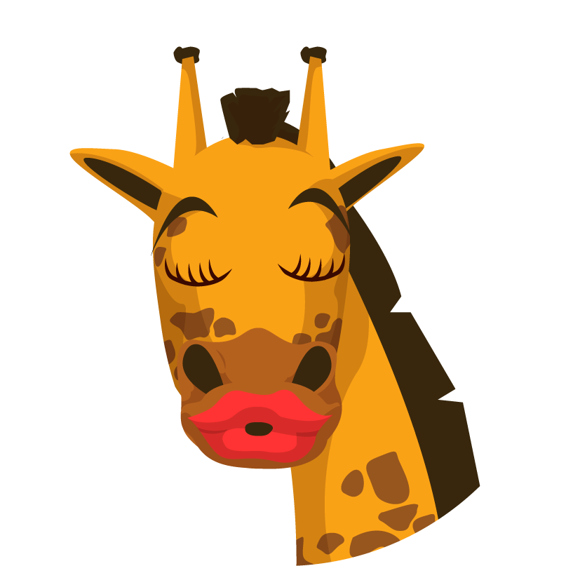 simple cartoon giraffe with rounded green background