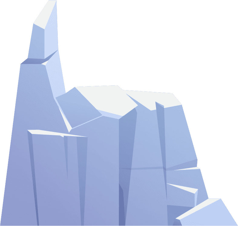 cartoon ice floes frozen iceberg pieces glaciers different shapes