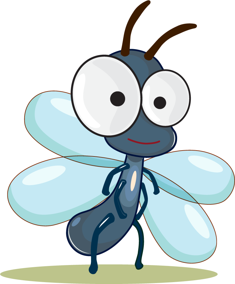 cartoon insect character with googly eye