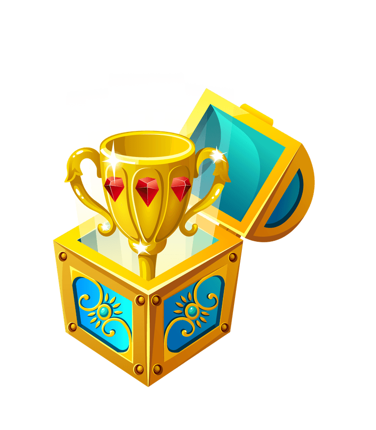 cartoon isometric chests with treasures
