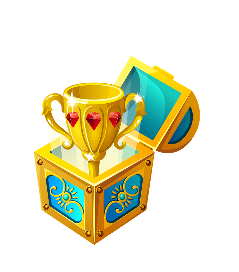 cartoon isometric chests with treasures for games and apps featuring vibrant treasures and trophies