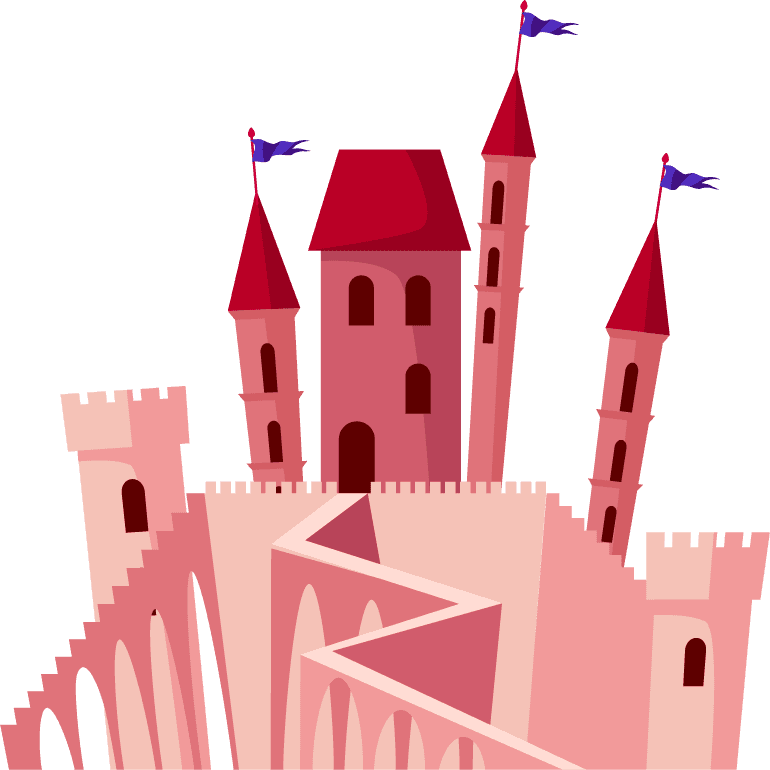 cartoon medieval castles illustration