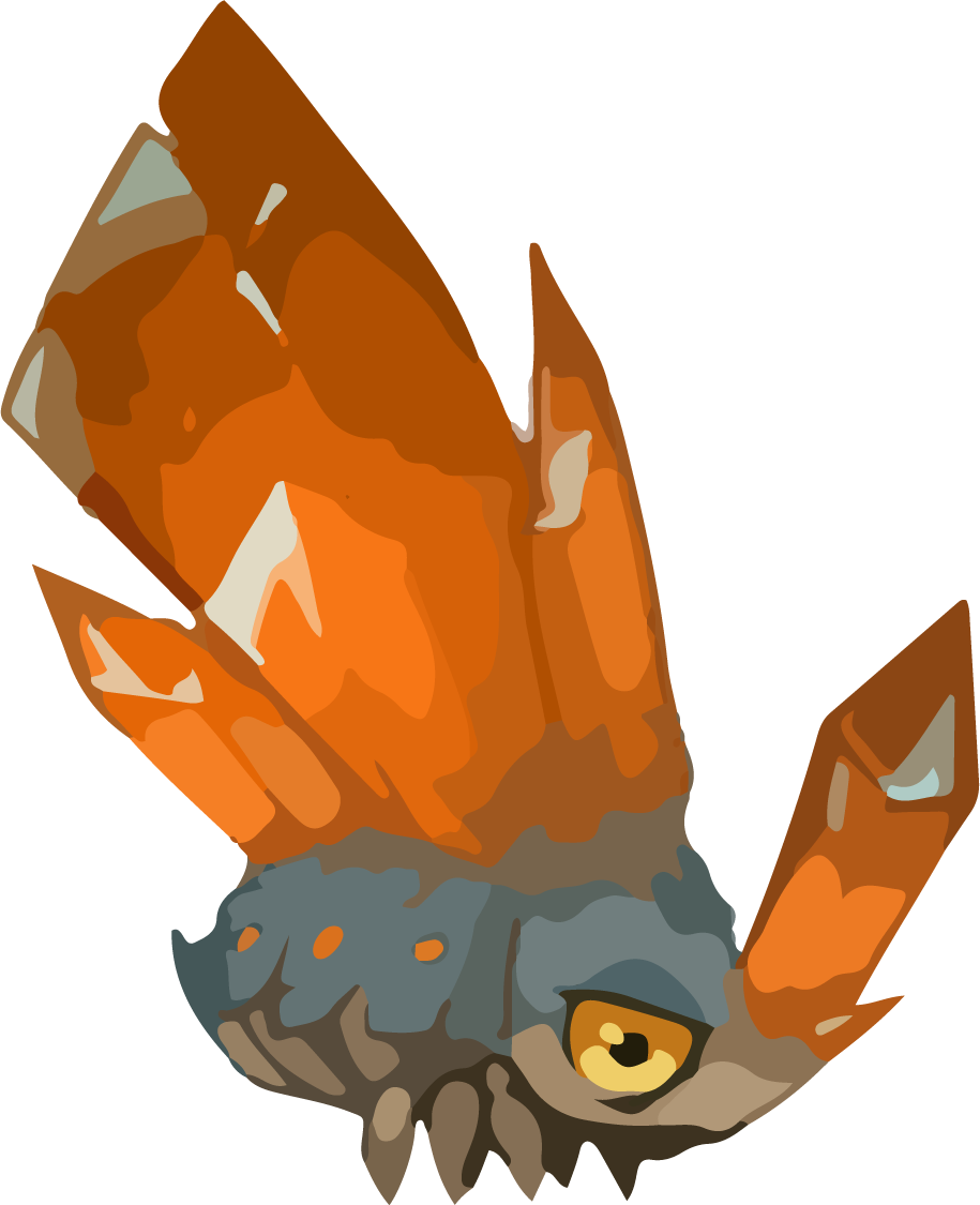 cartoon monster lava vector with fiery wings for playful illustrations and games