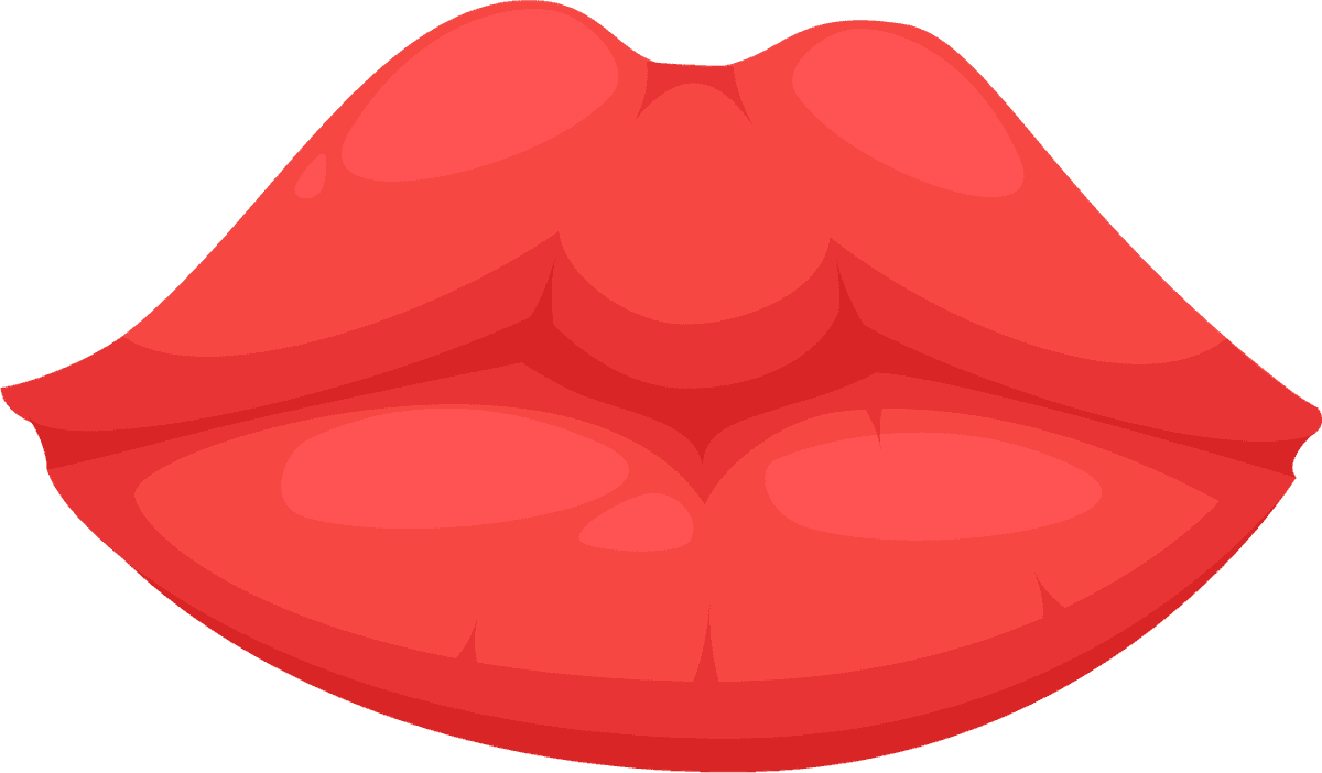 cartoon style lips and mouth design