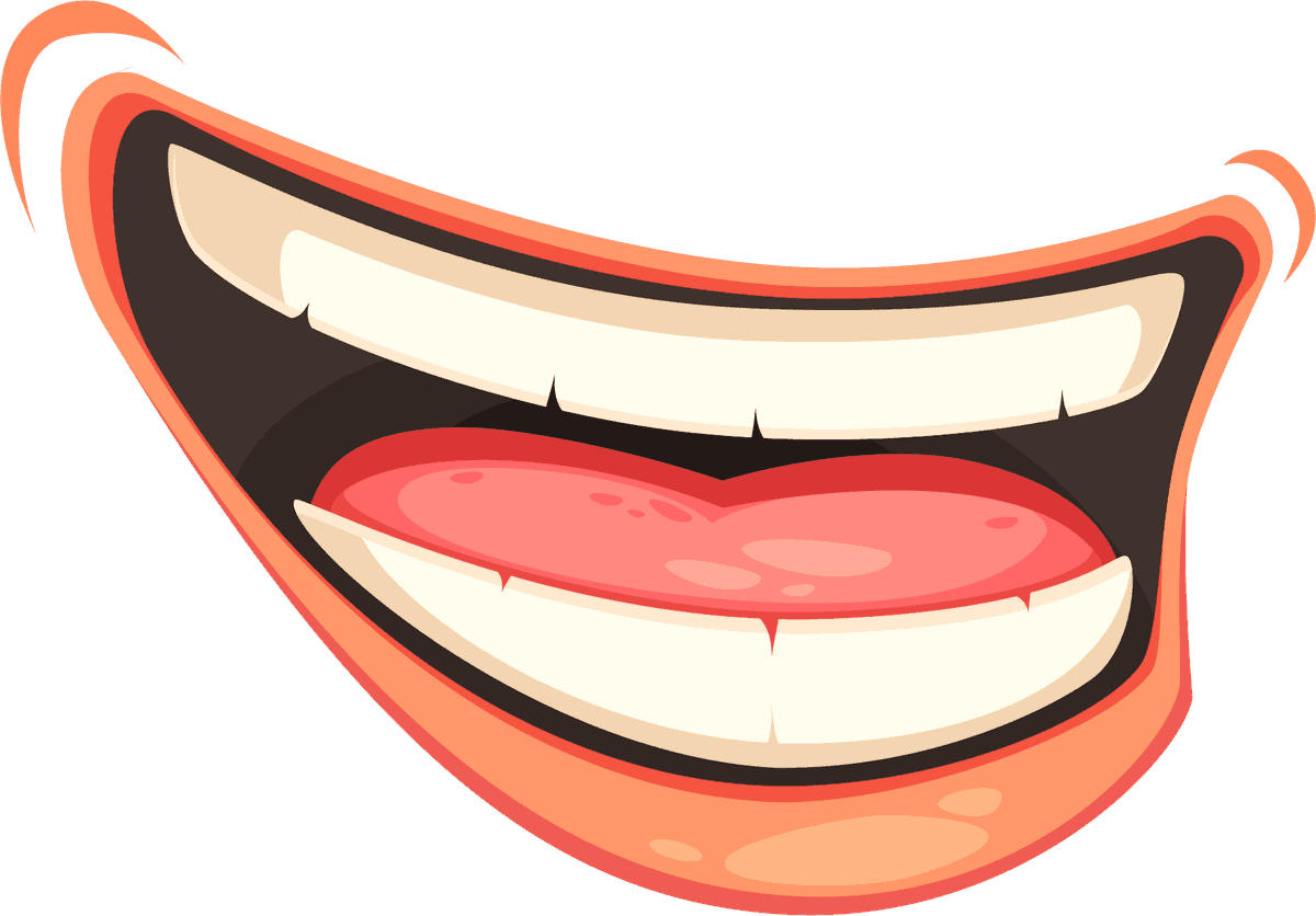 cartoon style lips and mouth design