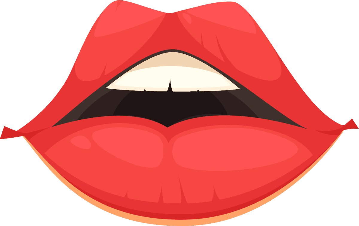 cartoon style lips and mouth design