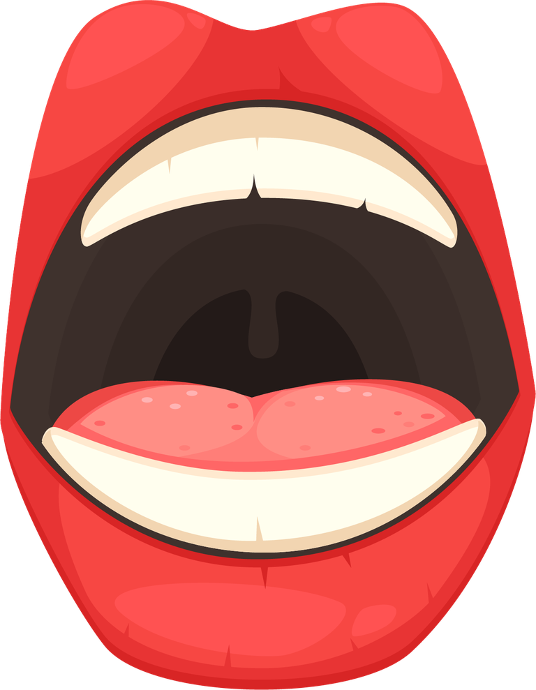 cartoon style lips and mouth design