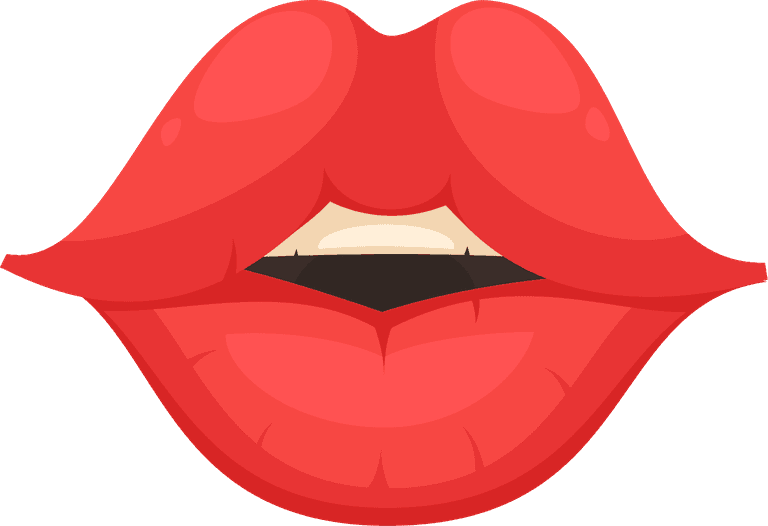 cartoon style lips and mouth design