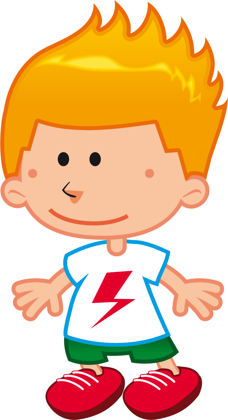 cartoon people cute characters featuring a cheerful boy with bright hair and playful outfit