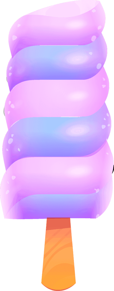 cartoon pool party object collection featuring colorful cotton candy for summer fun