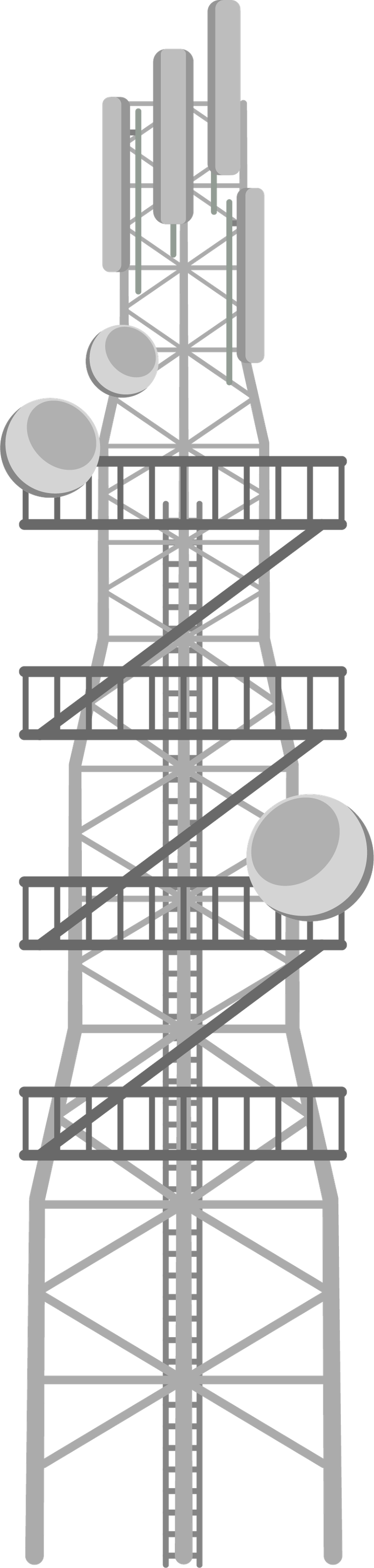 cartoon radio towers illustration for mobile communication and broadcasting applications