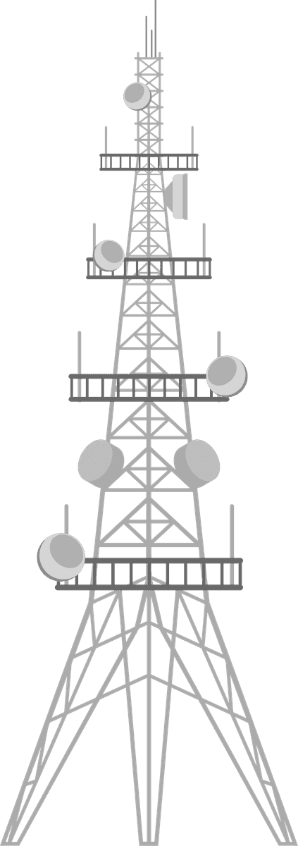 cartoon radio towers illustration