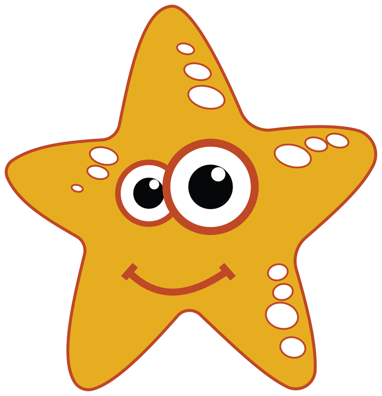 cartoon sea animals stickers featuring cheerful starfish for playful decor and creativity