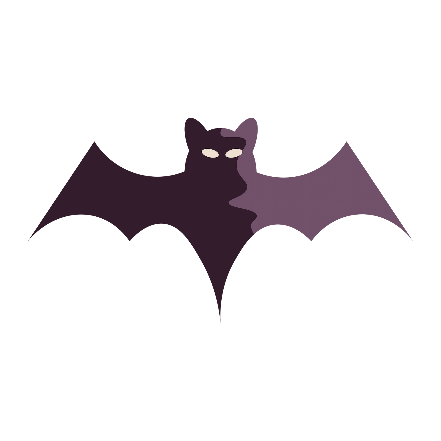 cartoon style halloween elements icon featuring a playful bat with vibrant colors and unique designs
