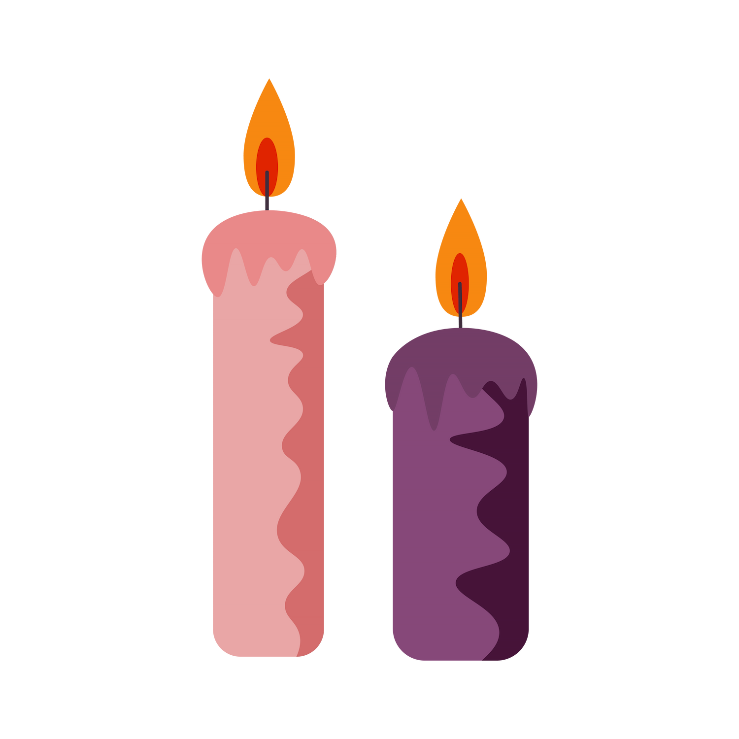 cartoon style halloween elements icon with colorful candles for festive decoration