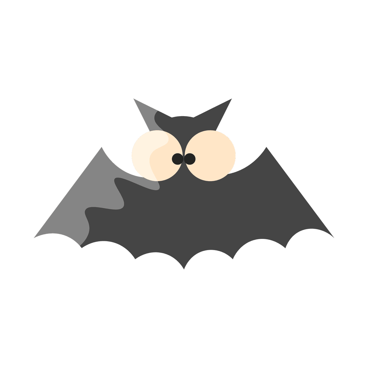 cartoon style halloween elements icon featuring a cute and whimsical bat illustration