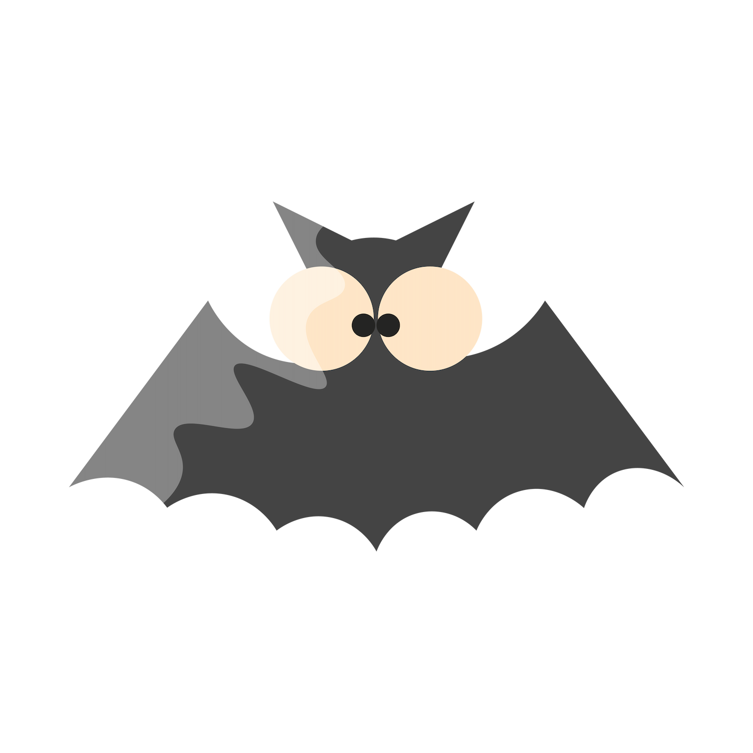 cartoon style halloween elements icon featuring a cute and whimsical bat illustration