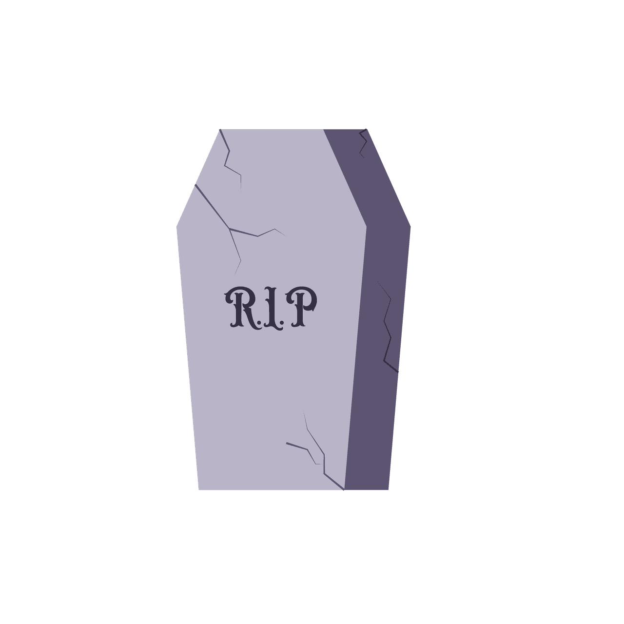 cartoon style halloween elements icon featuring a spooky tombstone with rip inscription
