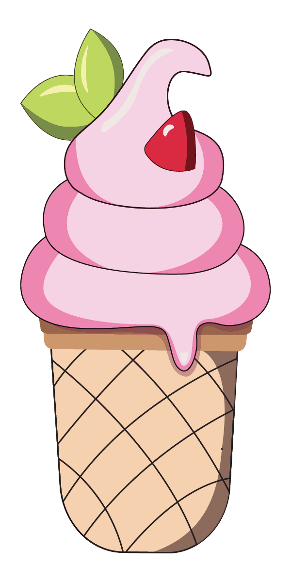 cartoon style ice cream cones popsicles summer treats