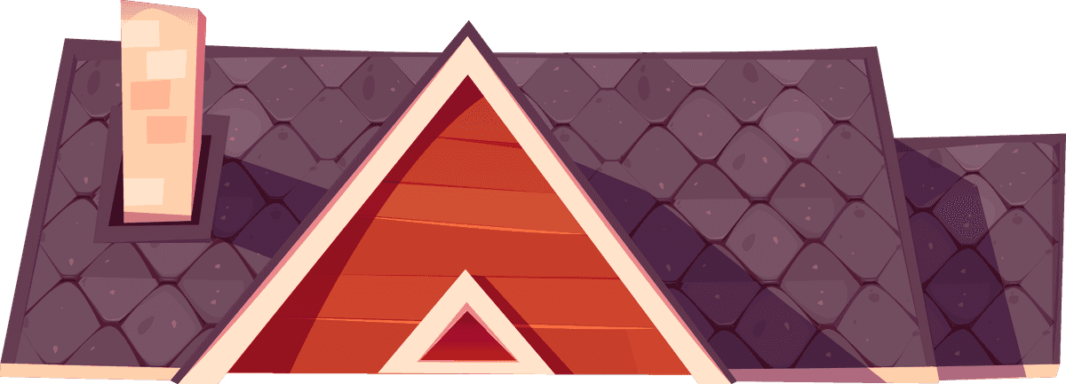 cartoon style roof top design featuring colorful textures and playful patterns for vibrant illustrations