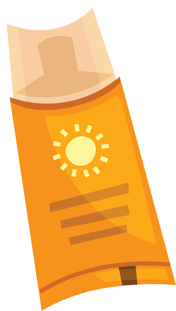 cartoon travel objects set vector featuring sunscreen tube for beach vacations and summer fun