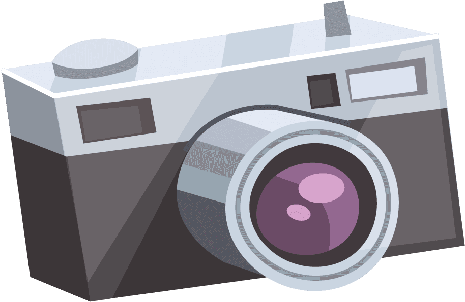 cartoon travel objects set vector featuring fun and colorful camera illustrations for vacation memories