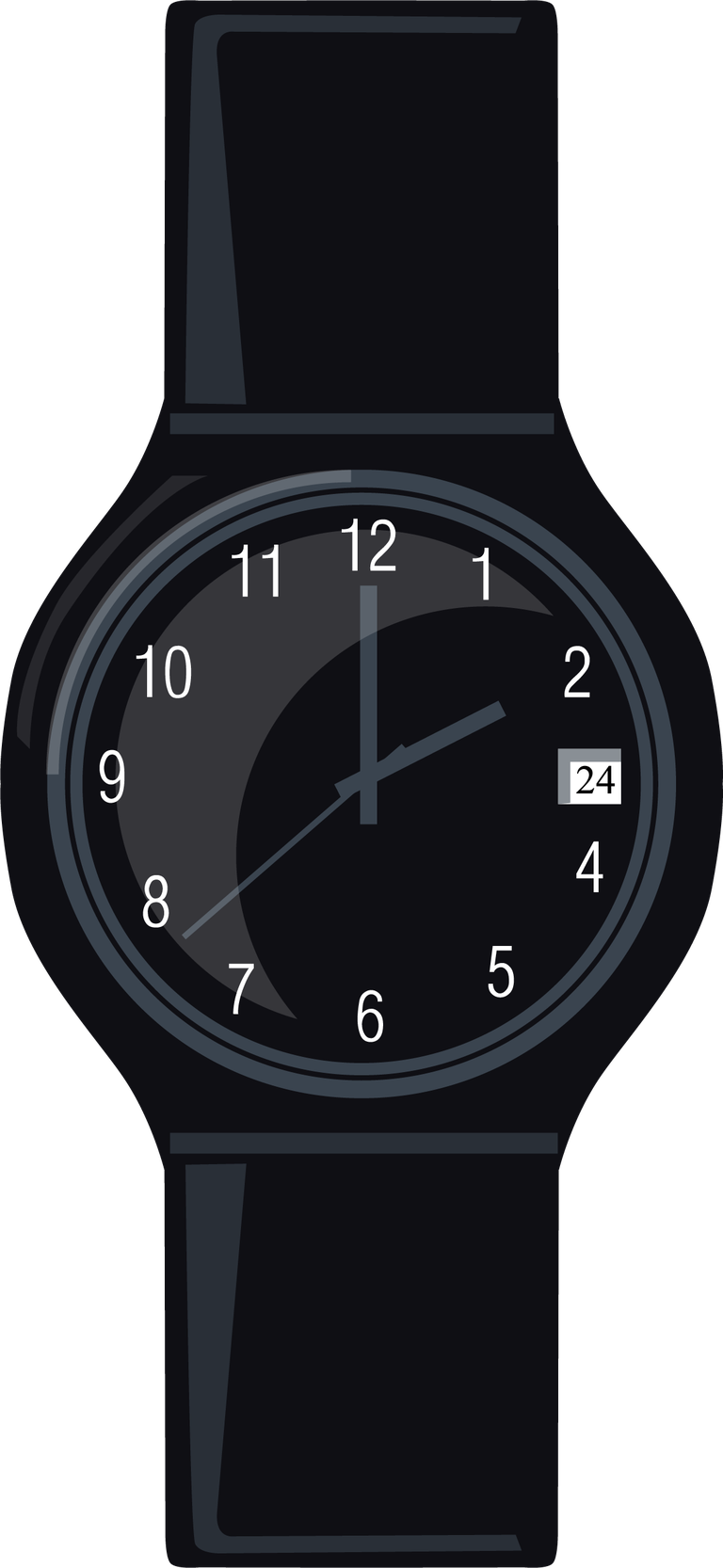 cartoon wristwatch icon kit with sleek black design for modern time tracking