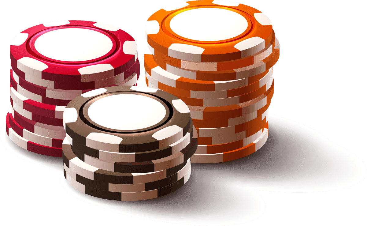 casino game icons set with colorful poker chips for online gaming platforms