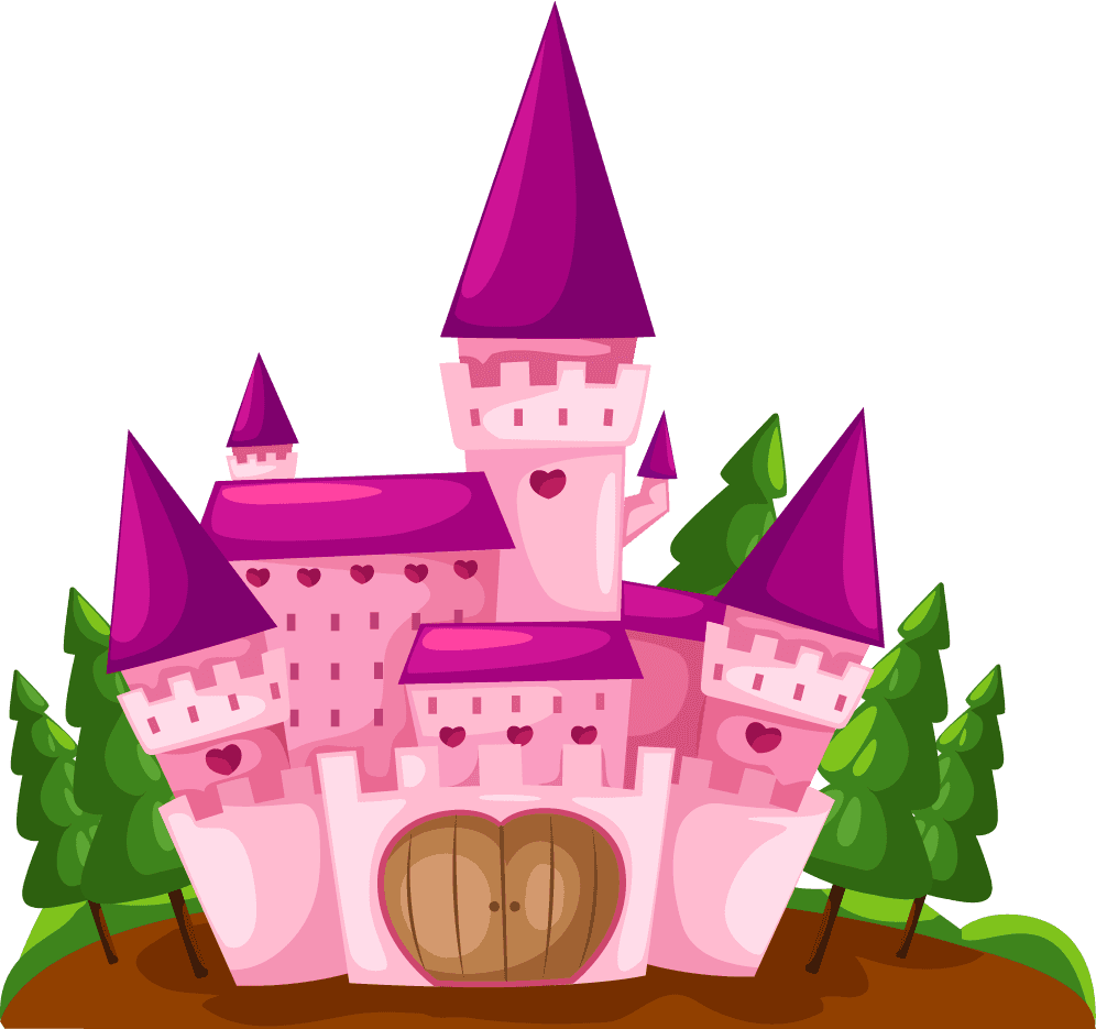 castle cute cartoon fairy tale image of the vector