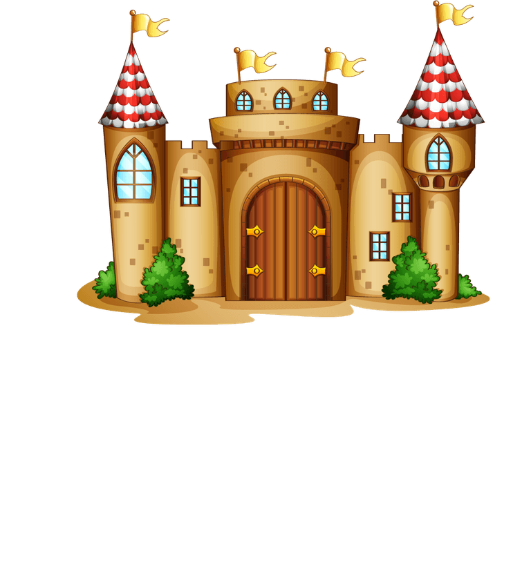 castle set medieval character with vibrant colors and charming details for creative projects