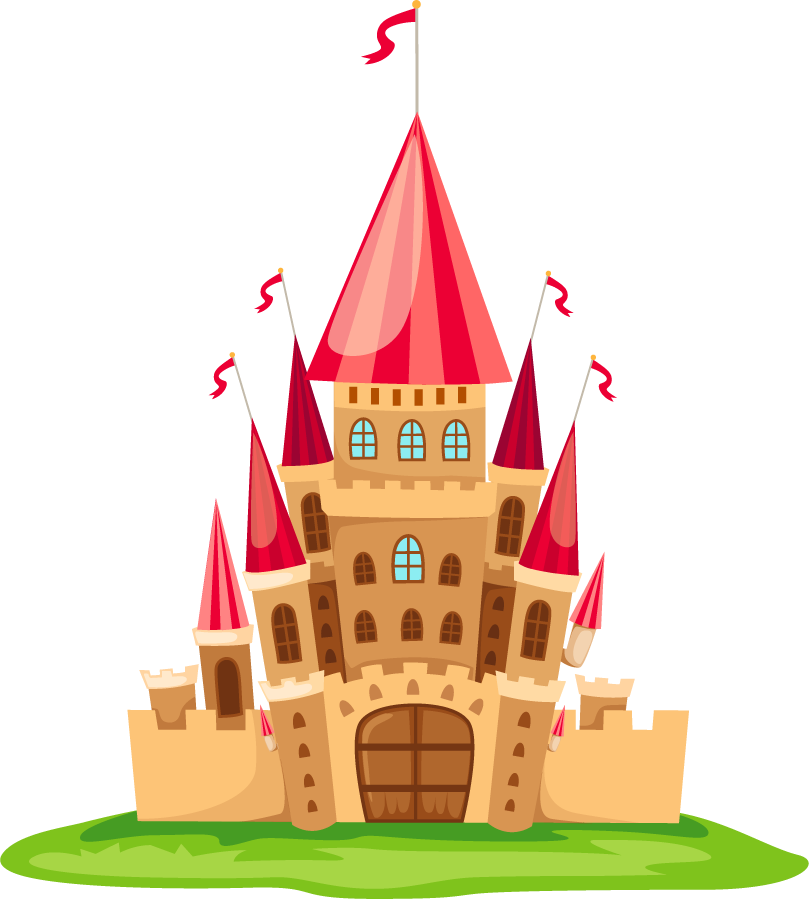 charming castle cute cartoon fairy tale illustration for children's storybooks and decor