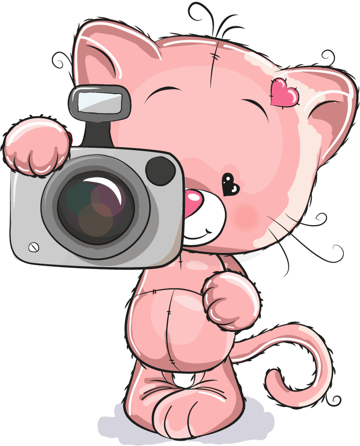 cat cartoon pink animal cartoon background vector
