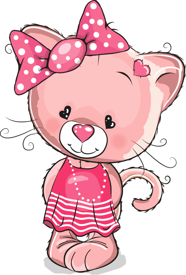 cat cartoon pink animal cartoon background vector