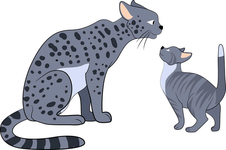 cat feline species icons cute cartoon sketch