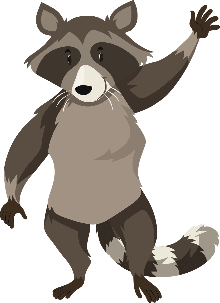 cat fox raccoon character dance position illustration