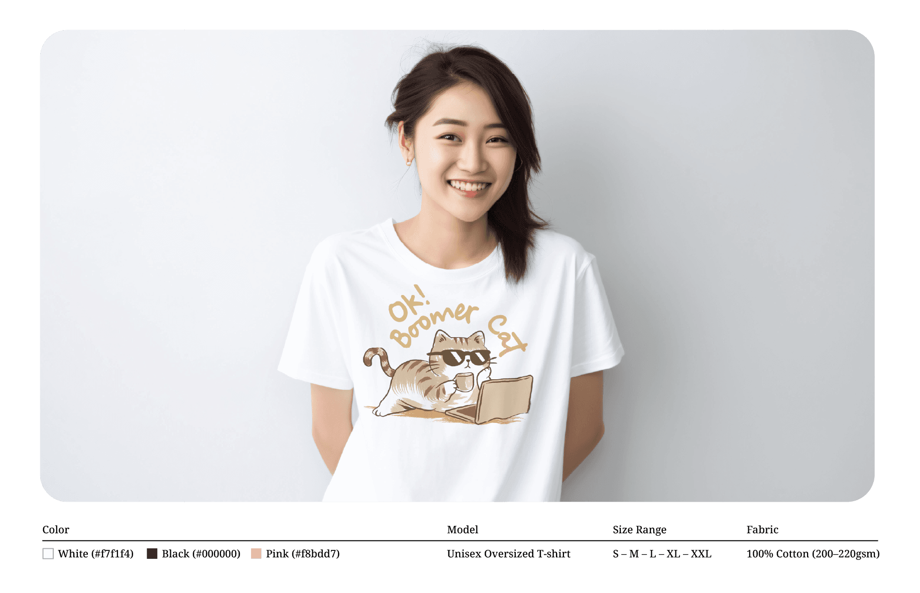 Kawaii Cat Dab T-Shirt Design – Cute Meme Style (image 1)