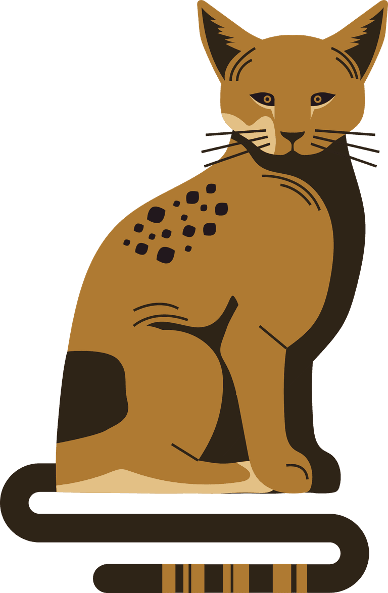 cat wild feline animals icons classical flat sketch