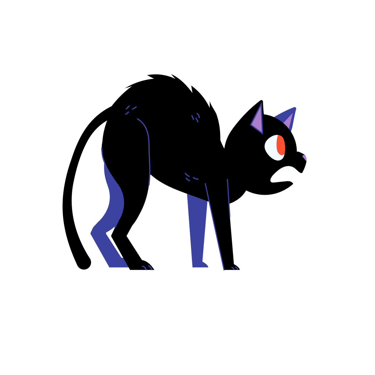 cute black purple cat with red eyes